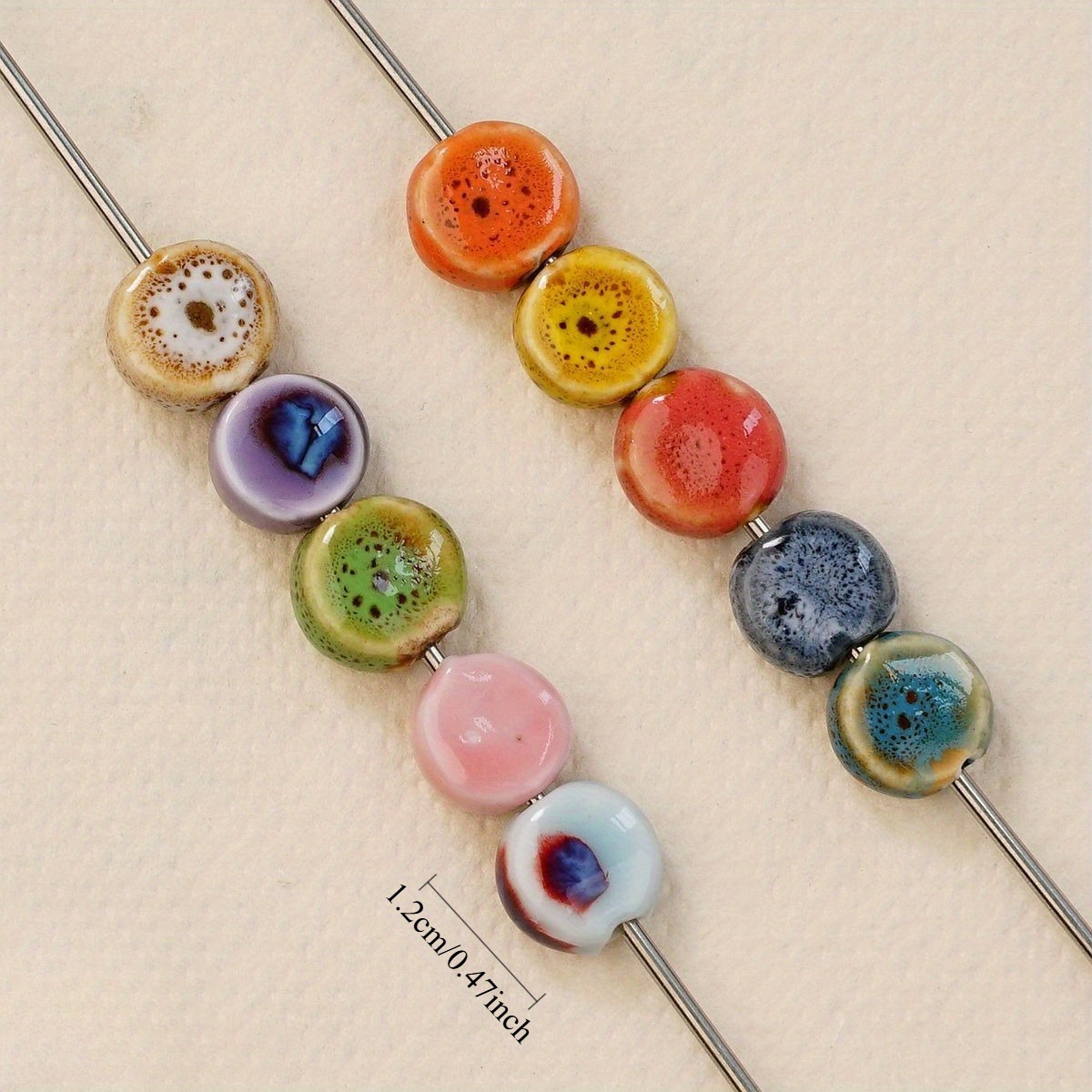 100pcs Jingdezhen Ceramic Loose Beads for DIY Jewellery Accessories